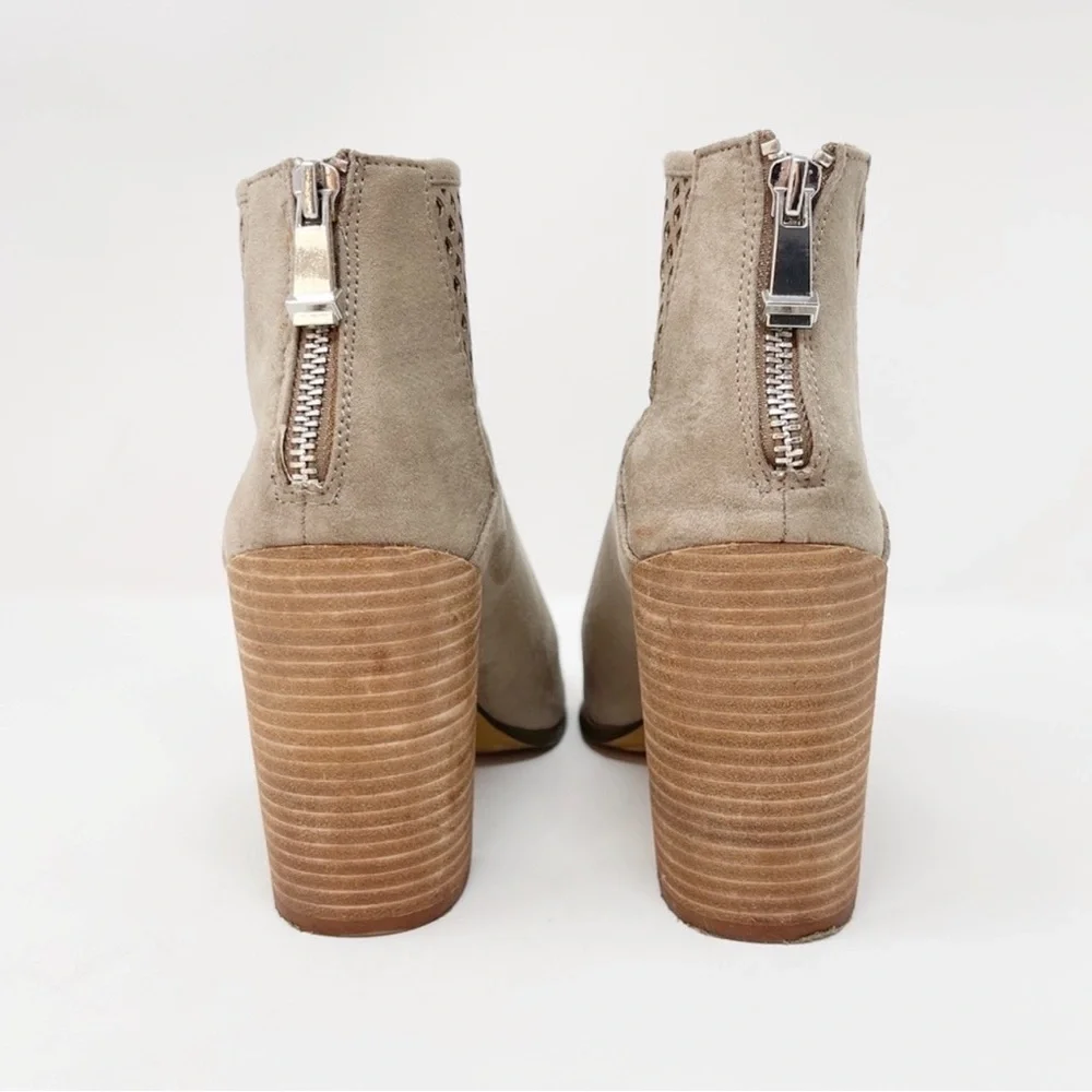 Report Barnack Grey‎ Stacked Heeled Open Toe Cut Out Ankle Boot